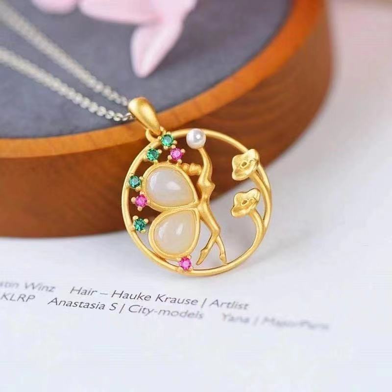 Delicate Artisan Gold Pendant
