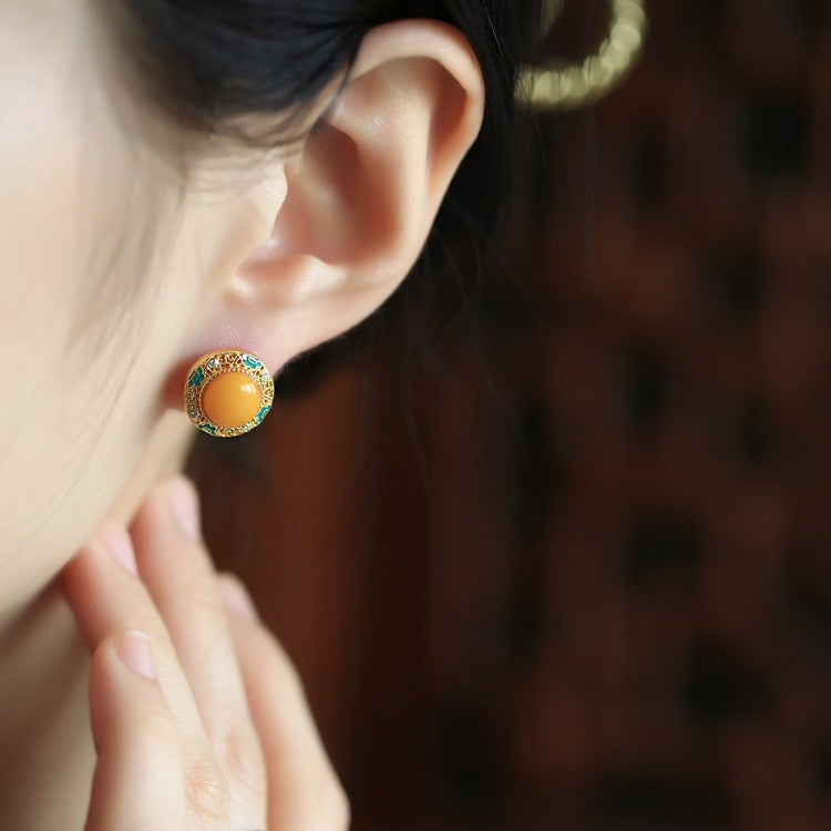 Delicate Artisan Gold Earring