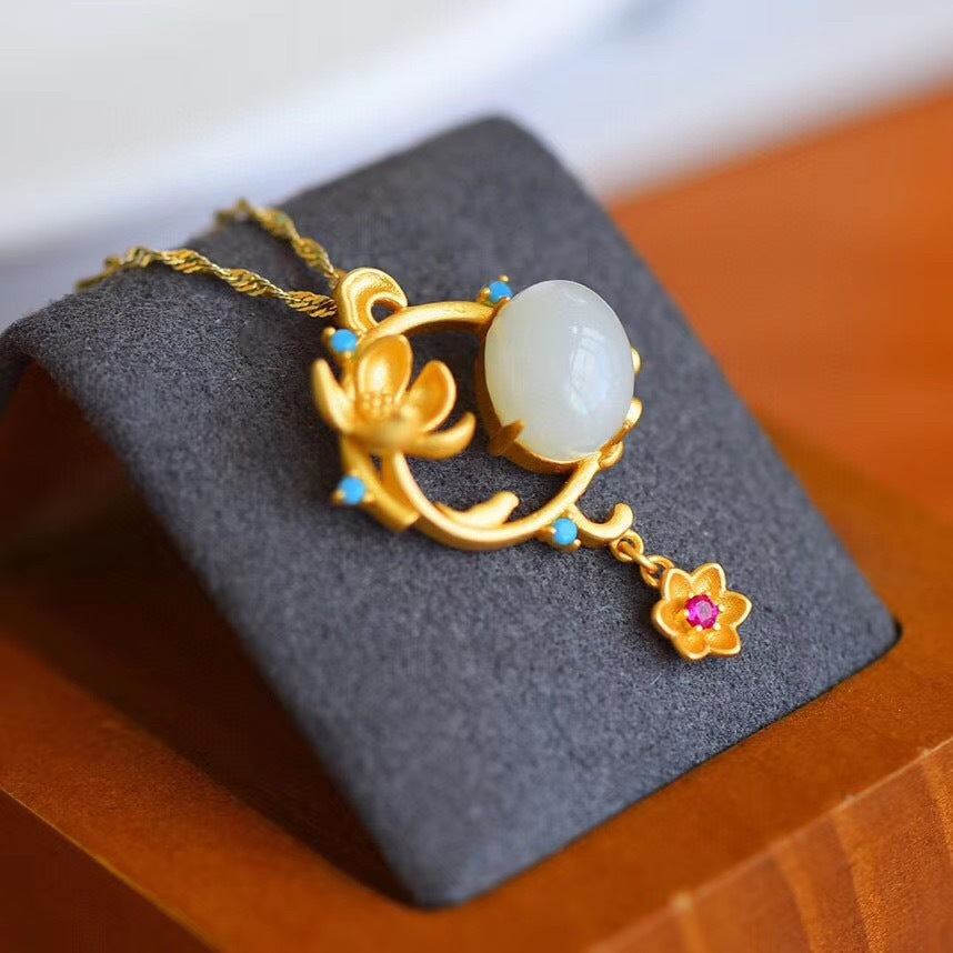 Delicate Artisan Gold Pendant