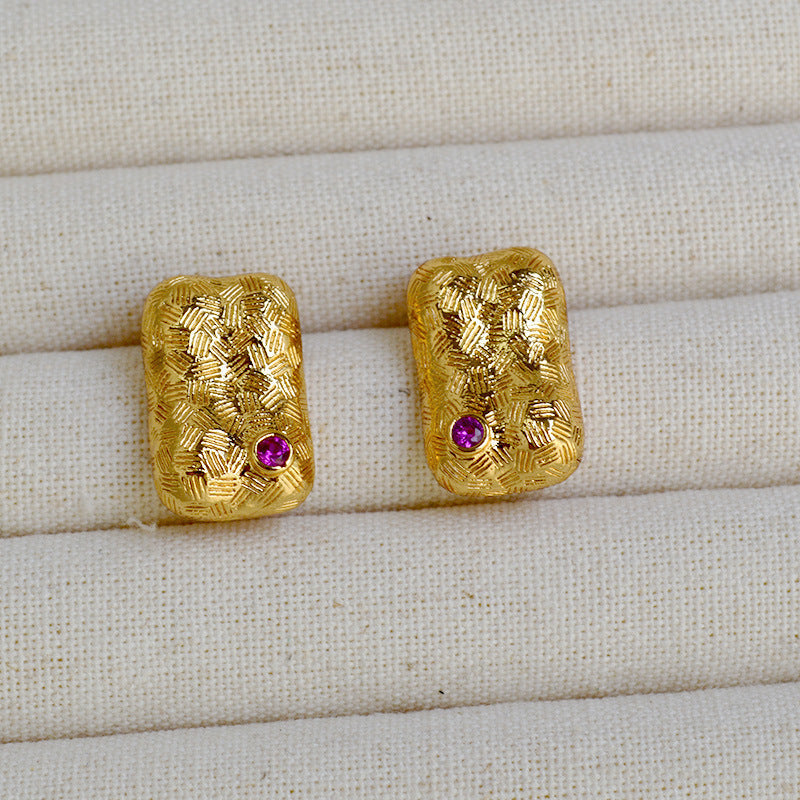 Delicate Artisan Gold Earring