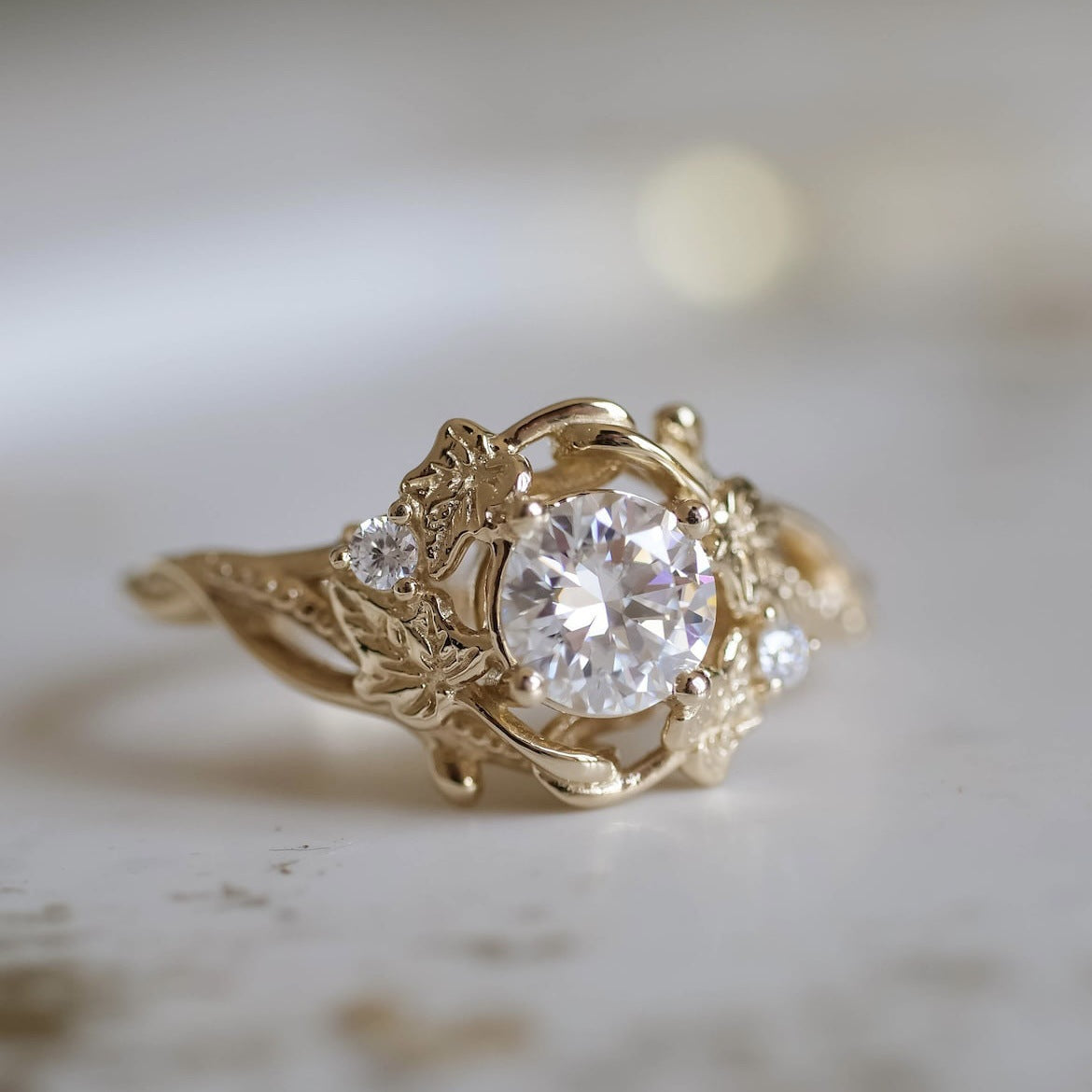 Delicate Artisan Gold Ring