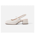 KS | Ladies Faux Leather Buckle Block Heels