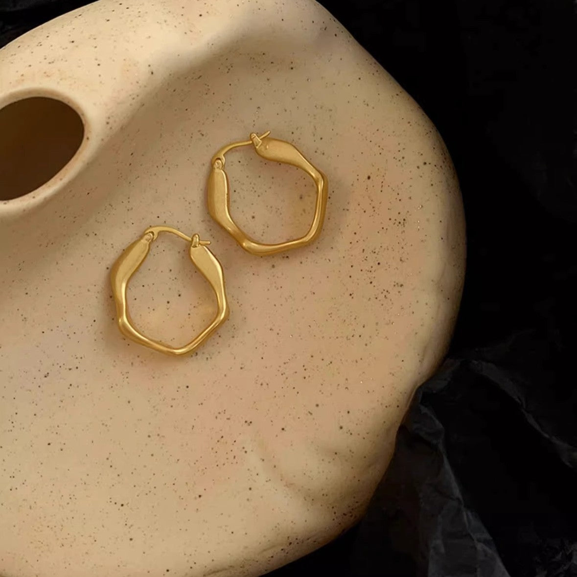 Delicate Artisan Gold Earring