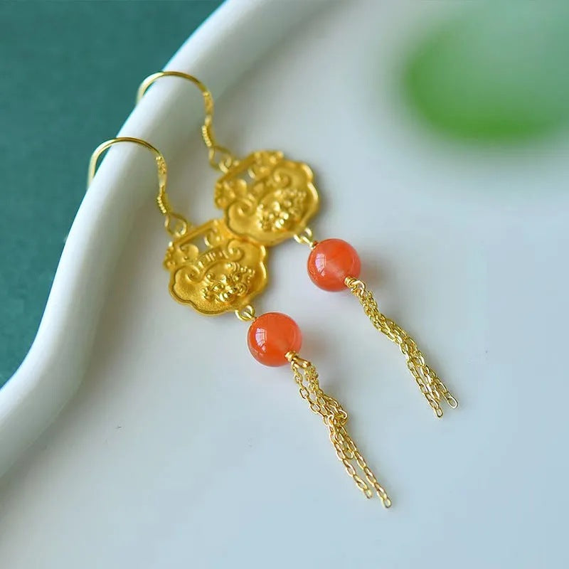 Delicate Artisan Gold Earring
