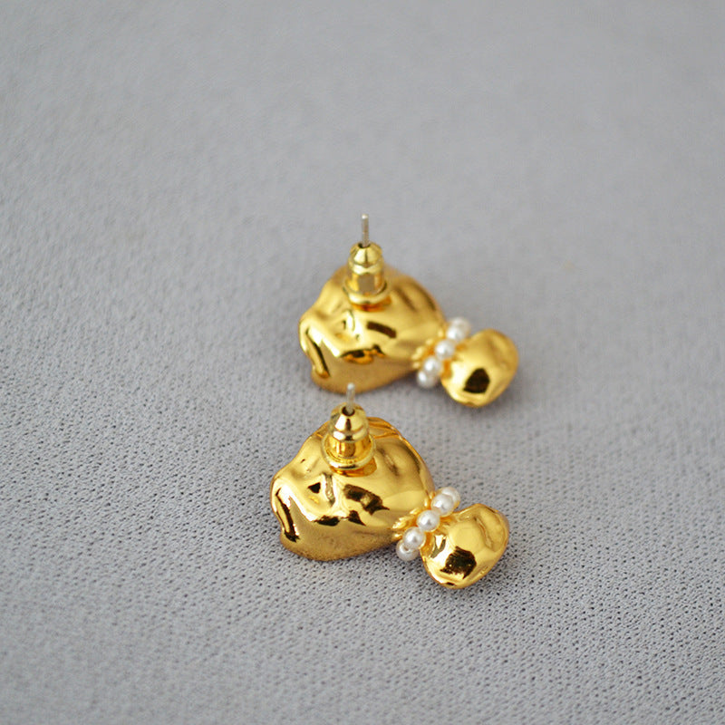 Delicate Artisan Gold Earring