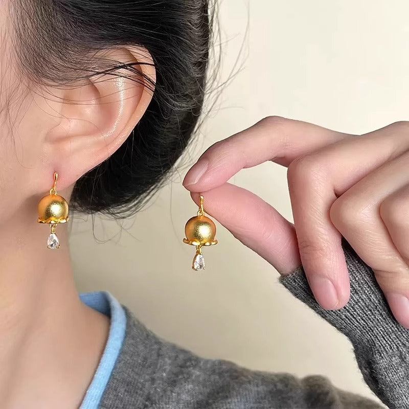 Delicate Artisan Gold Earring