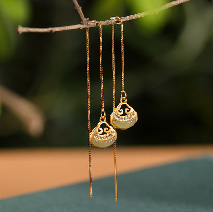 Delicate Artisan Gold Earring