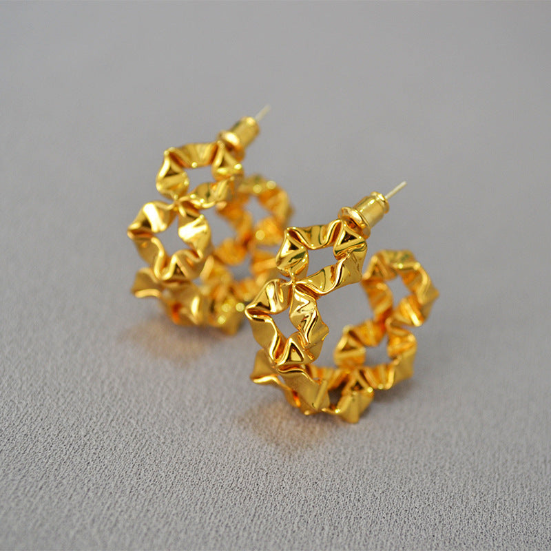Vintage Handmade Gold Earring