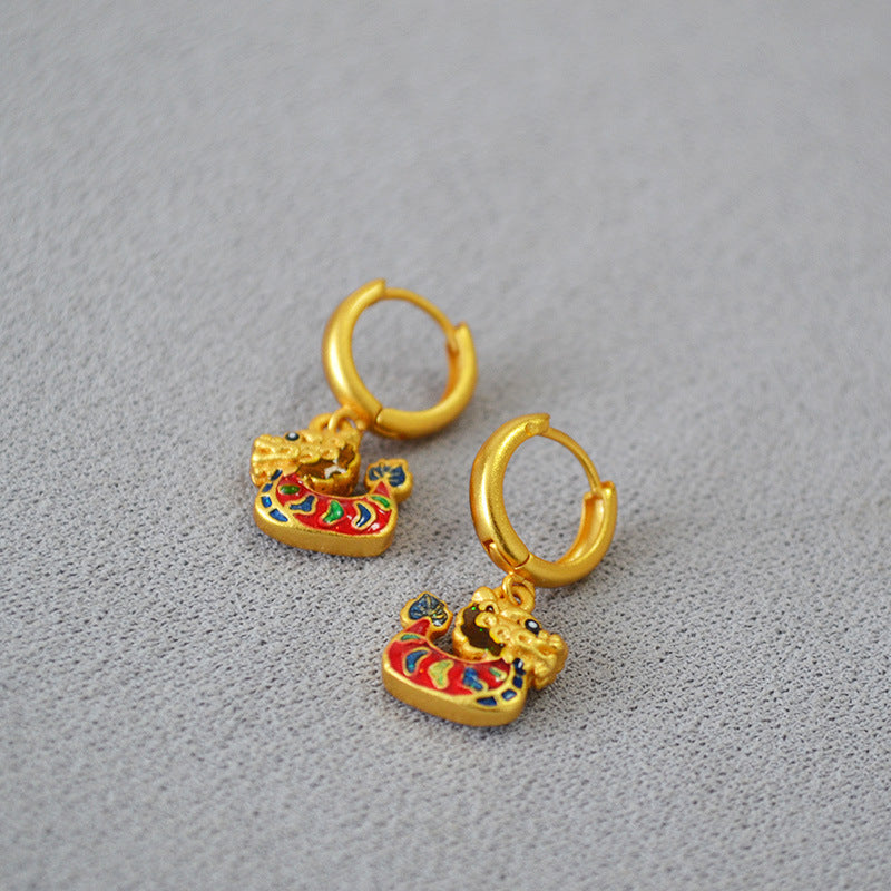 Delicate Artisan Gold Earring