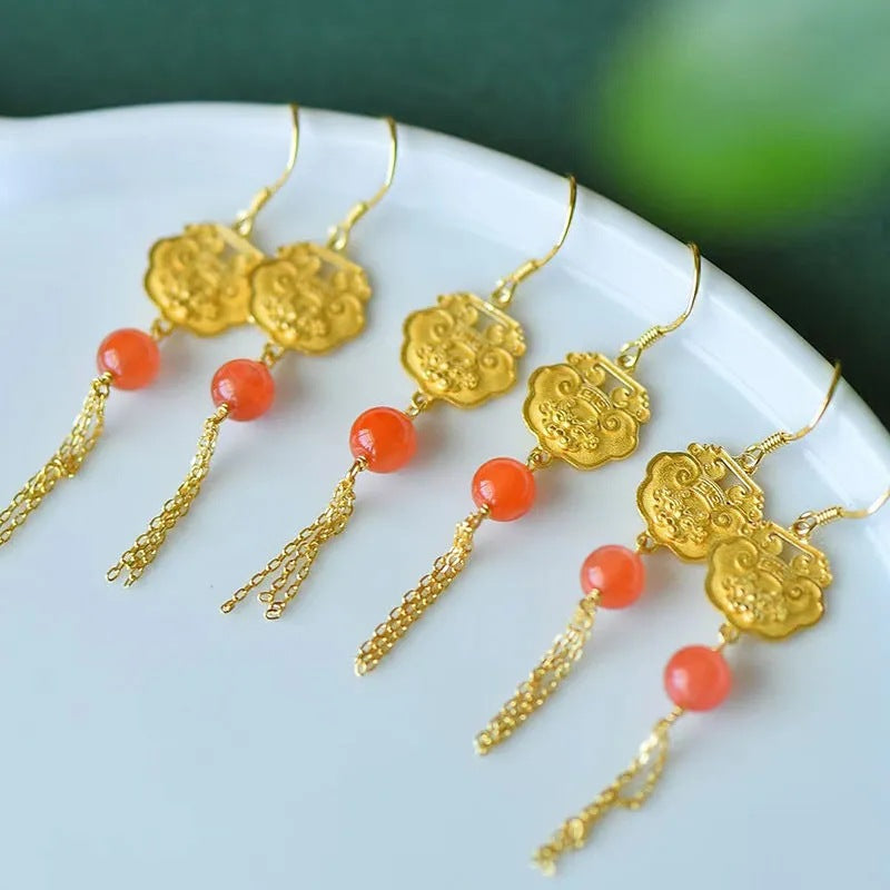 Delicate Artisan Gold Earring