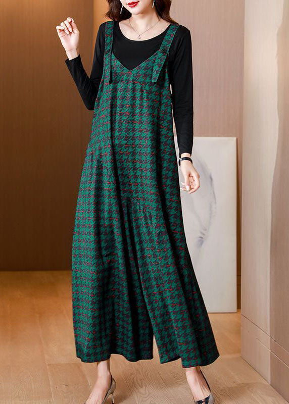 Orange Print Cotton Jumpsuits Two-piece Set Wide Leg Pants Spring