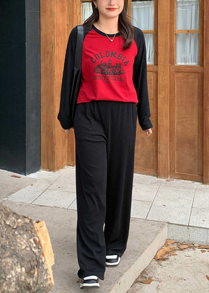 Organic Black Draping Slim Fit Spandex Straight Pants Fall