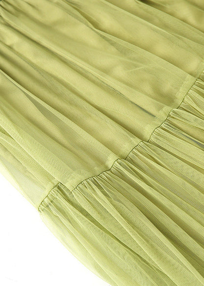 Organic Grass Green Ruffled Exra Large Hem Tulle Holiday Skirt Spring