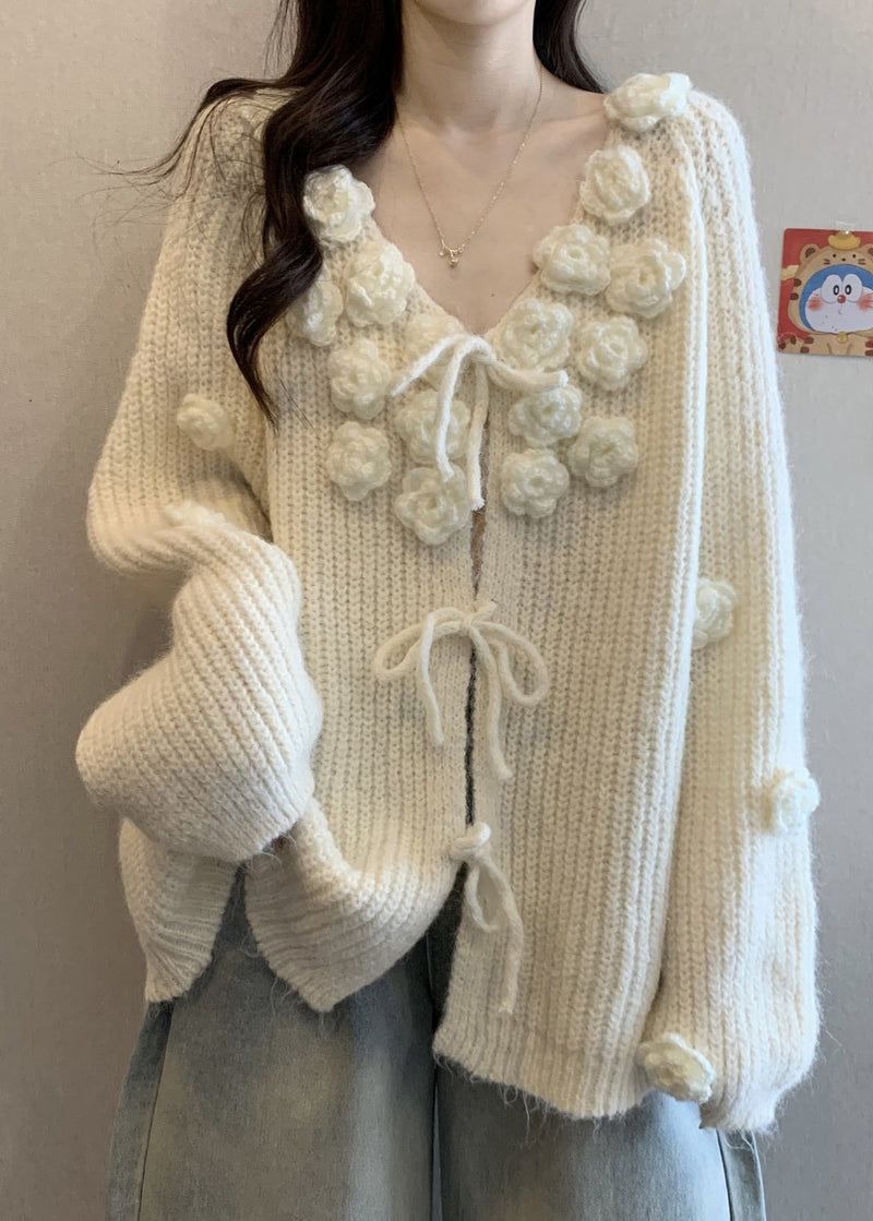 Original Design Apricot Cotton Knit Cardigan