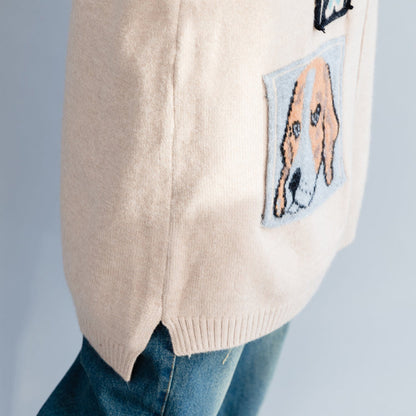 Oversized Black Sweater Outfit Funny O Neck Knitted Tops