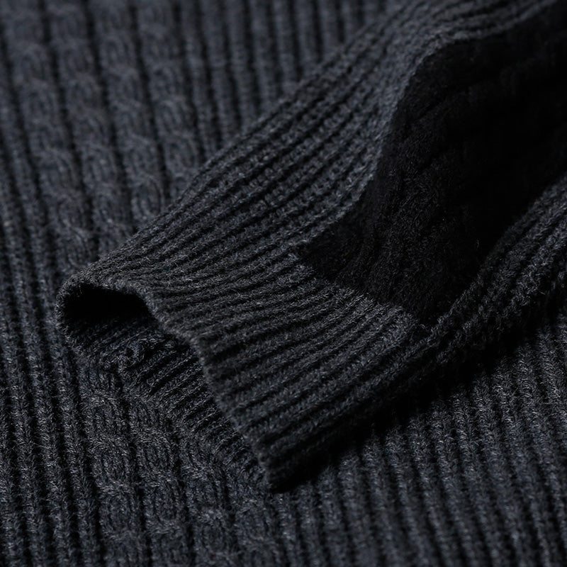 Oversized Dark Gray Sweater Largo Big Batwing Sleeve High Neck Knitted Tops