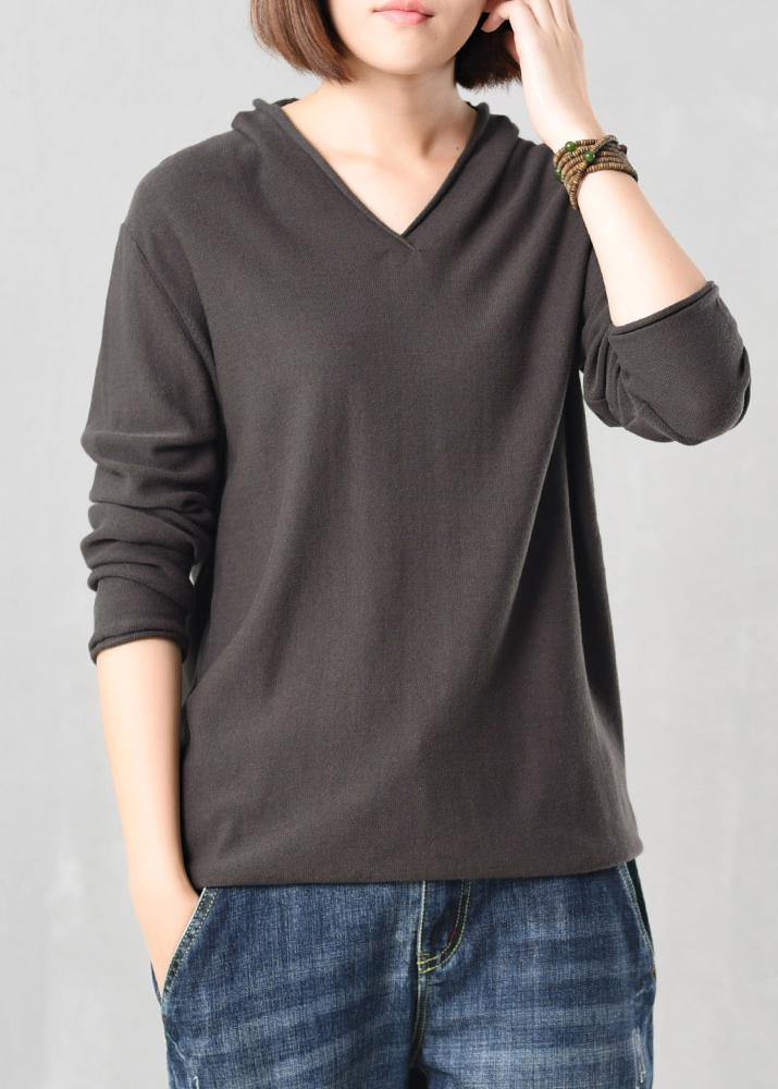 Oversized Gray Long Sleeve Sweater Fall Wild Knitted Tops Autumn