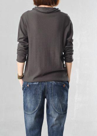 Oversized Gray Long Sleeve Sweater Fall Wild Knitted Tops Autumn