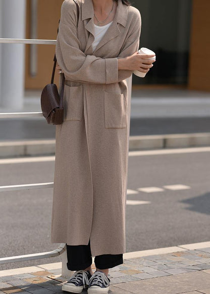 Oversized Knitwear Oversized Beige Patchwork Knit Coats
