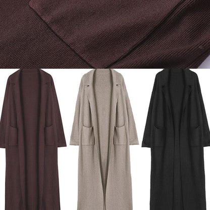 Oversized Knitwear Oversized Beige Patchwork Knit Coats