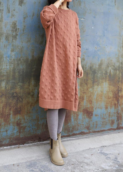 Oversized Pink Sweater Outfits Quotes Side Open Largo Winter Knit Dress
