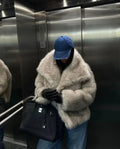 JO | trendy collar fur coat