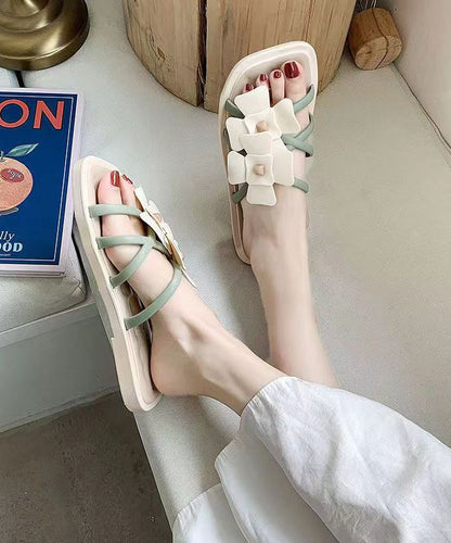 Pink Stylish Hollow Out Splicing Slide Sandals