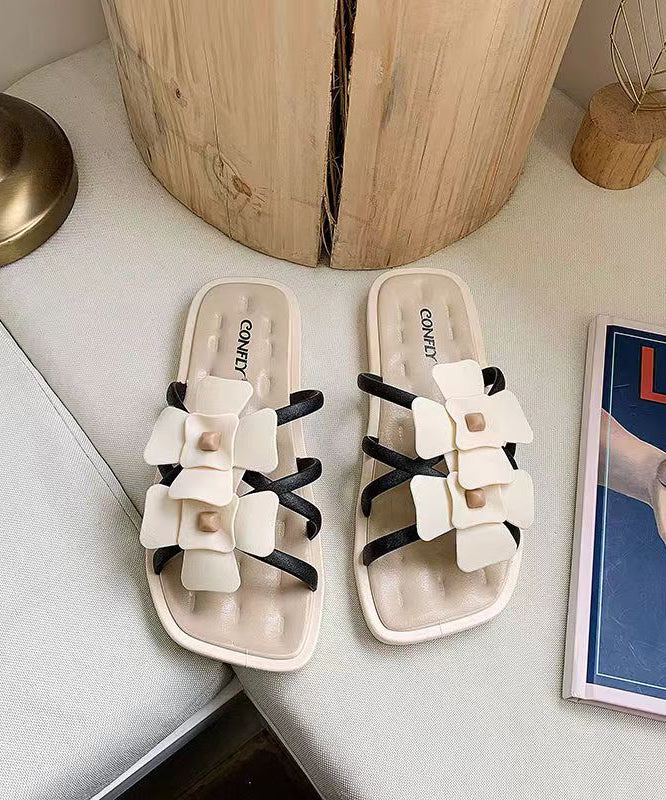 Pink Stylish Hollow Out Splicing Slide Sandals