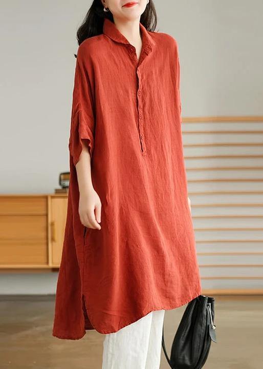 Jade Yellow Flower Linen Linen Shirt Dress