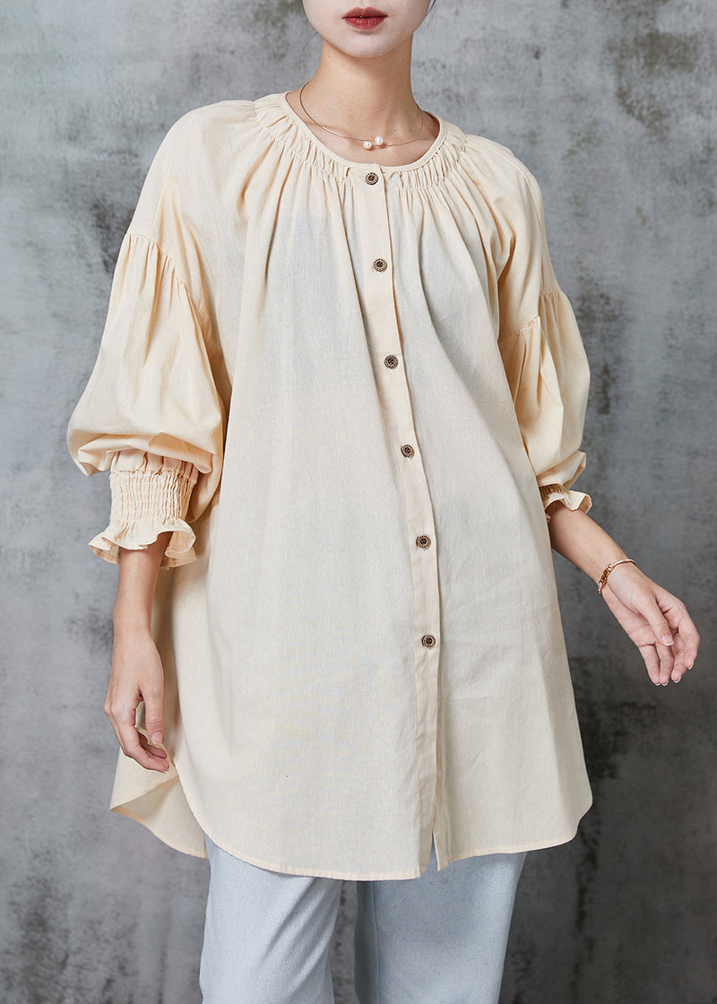 Apricot Oversized Cotton Shirt Spring