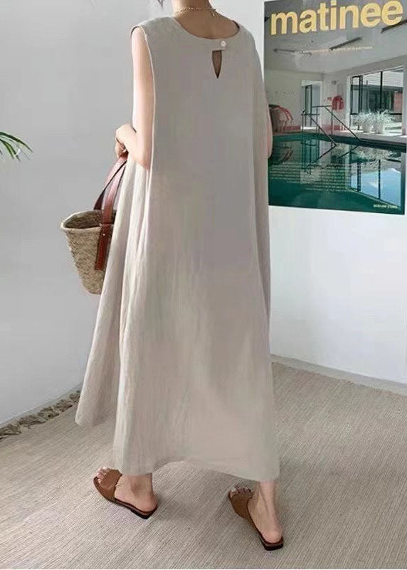 Apricot Pockets Side Open Dress Sleeveless