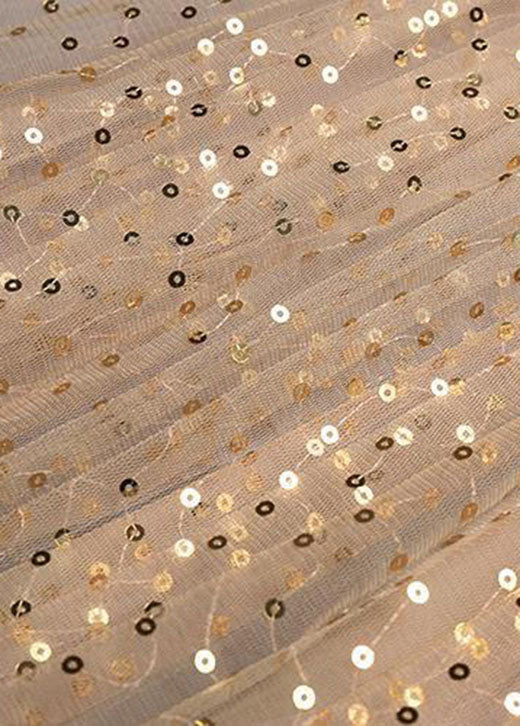 Art Khaki Sequins Tulle Skirts Spring