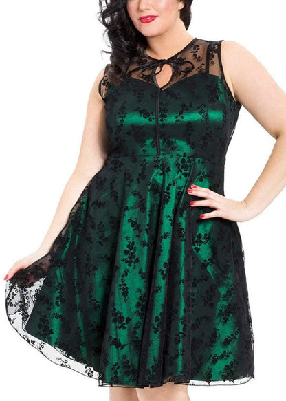 Black O-neck Print Tulle Patchwork Mid Dresses Summer