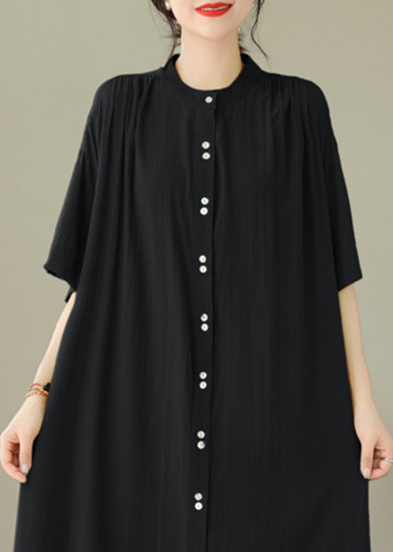 Black O-neck Vacation Maxi Dresses Summer