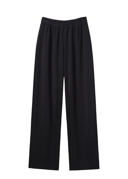 Black Oversized Draping Spandex Wide Leg Pants Fall