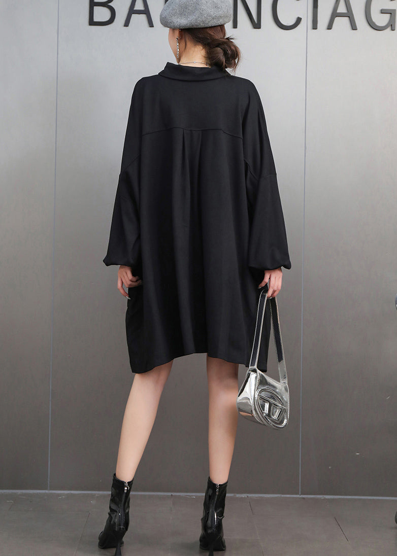 Black Oversized Shirt Dress Summer