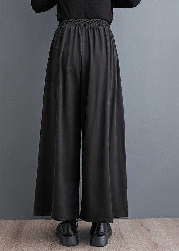Black Pockets Elastic Waist Crop Pants Skirt