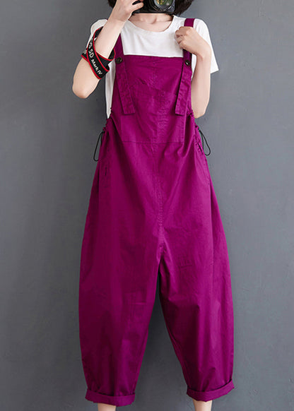 Black Slash Neck Drawstring Button Pockets Jumpsuit Fall