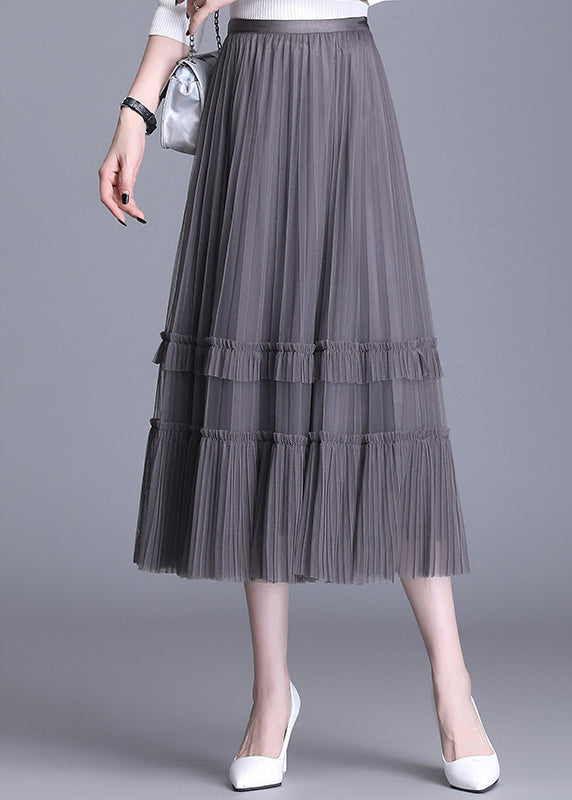 Black Tulle Tiered Fall Wear on Both Sides Skirt