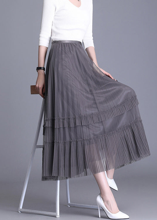 Black Tulle Tiered Fall Wear on Both Sides Skirt