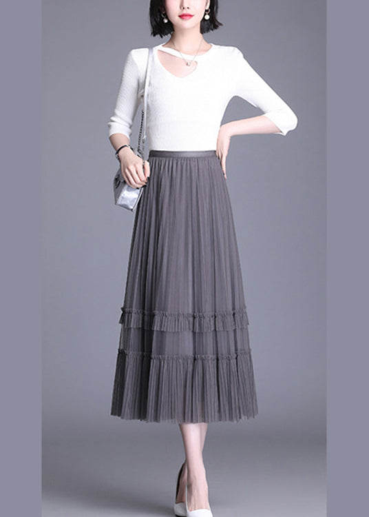 Black Tulle Tiered Fall Wear on Both Sides Skirt