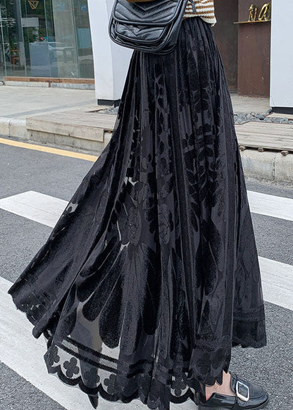 Black Velour Skirt Winter
