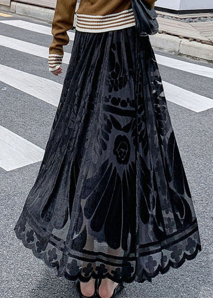 Black Velour Skirt Winter