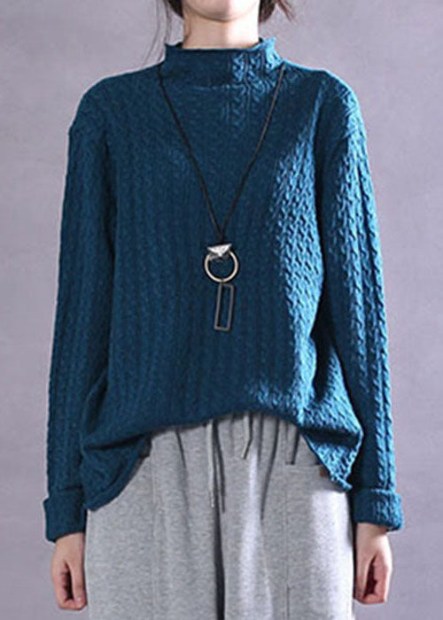Blue Knit Top Spring