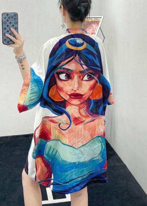 Cartoon Character Half Sleeve Vacation Dress Summer