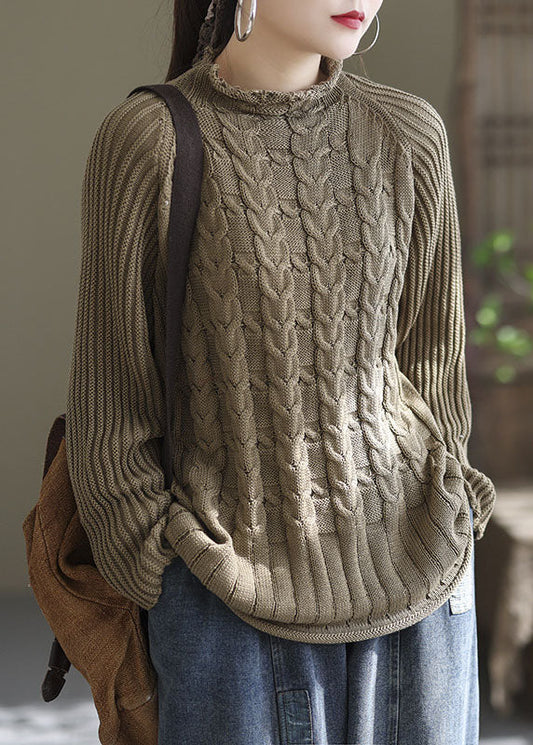 Chocolate Loose Cozy Knit Sweater Winter