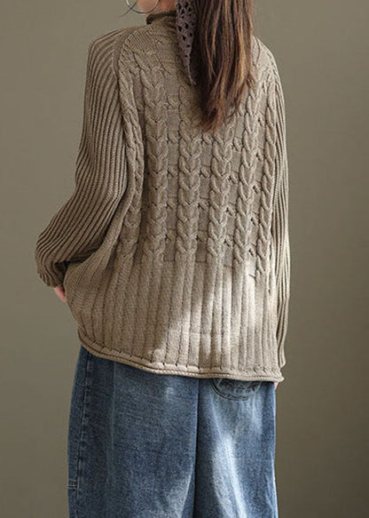 Chocolate Loose Cozy Knit Sweater Winter