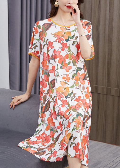 O Neck Patchwork Chiffon Dresses Summer