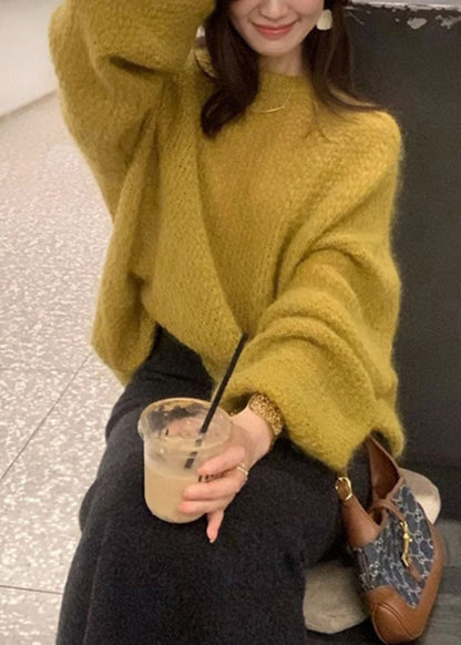 Ginger O-neck Cotton Knit Sweater Spring