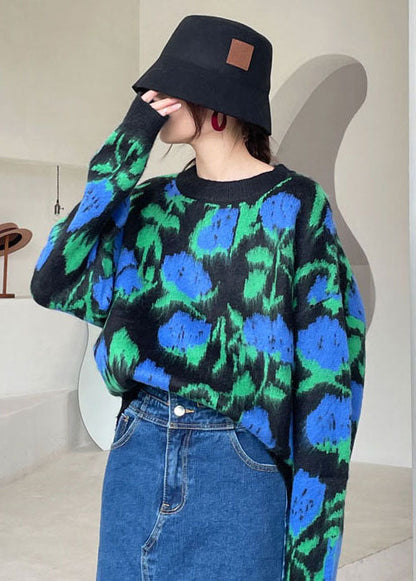 Green O-neck Cozy Knit Winter Sweaters